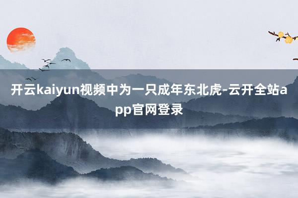 开云kaiyun视频中为一只成年东北虎-云开全站app官网登录