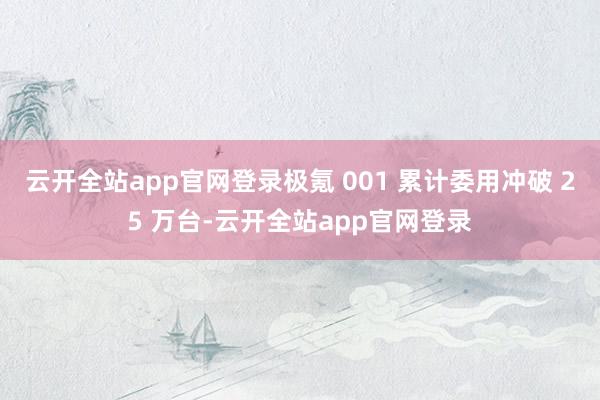 云开全站app官网登录极氪 001 累计委用冲破 25 万台-云开全站app官网登录