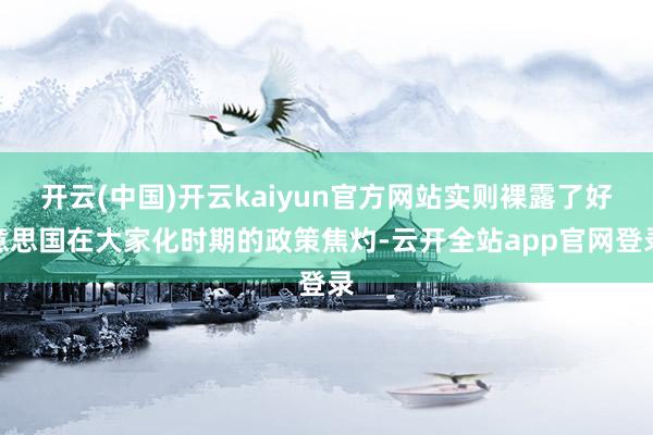 开云(中国)开云kaiyun官方网站实则裸露了好意思国在大家化时期的政策焦灼-云开全站app官网登录