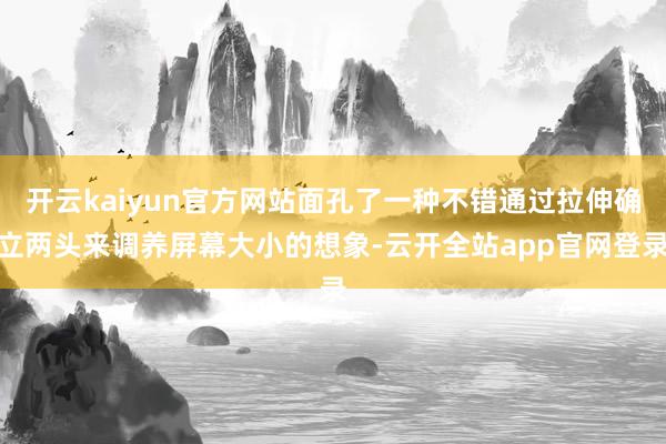 开云kaiyun官方网站面孔了一种不错通过拉伸确立两头来调养屏幕大小的想象-云开全站app官网登录